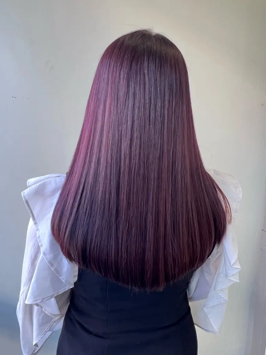 セミロング 縮毛矯正 カット ヘアカラー トリートメント レイヤーカット 🇰🇷SAYAのヘアスタイル