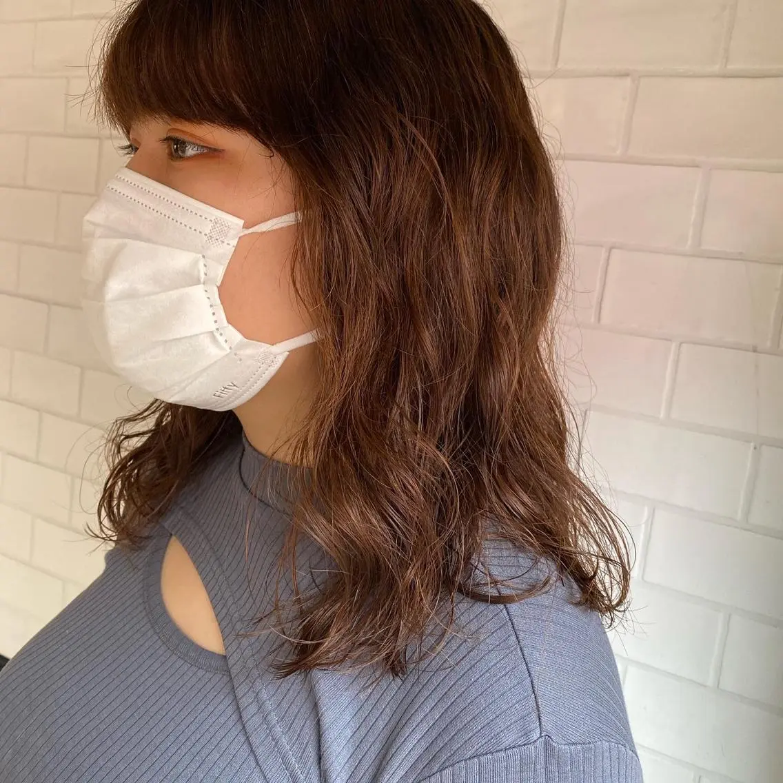 ミディアム パーマ ミディアムパーマ ニュアンスパーマ io濱川 遥のヘアスタイル
