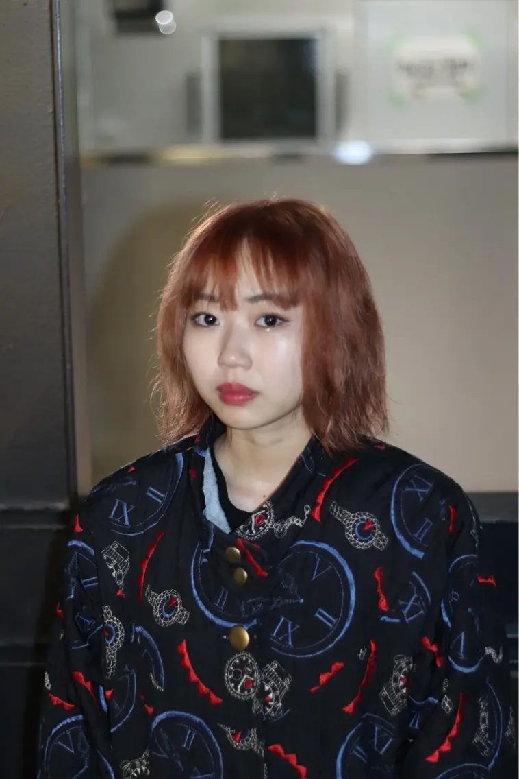 ショート カラー ブリーチ オレンジ ピンクカラー ボブ 浅岡 昭汰のヘアスタイル