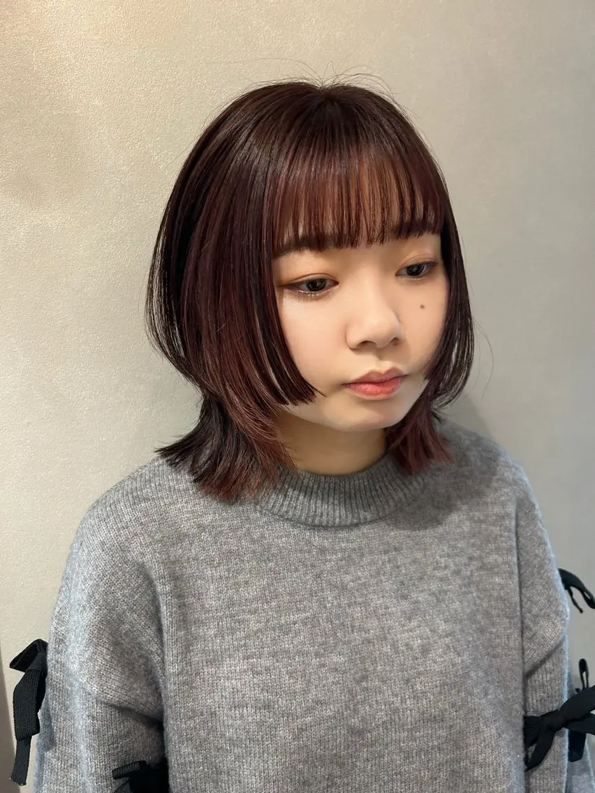 ミディアム カラー ベージュカラー インナーカラー ピンクカラー ピンクベージュ 姫カット カット ヘアカラー トリートメント hubhair レイヤー/透明感のヘアスタイル