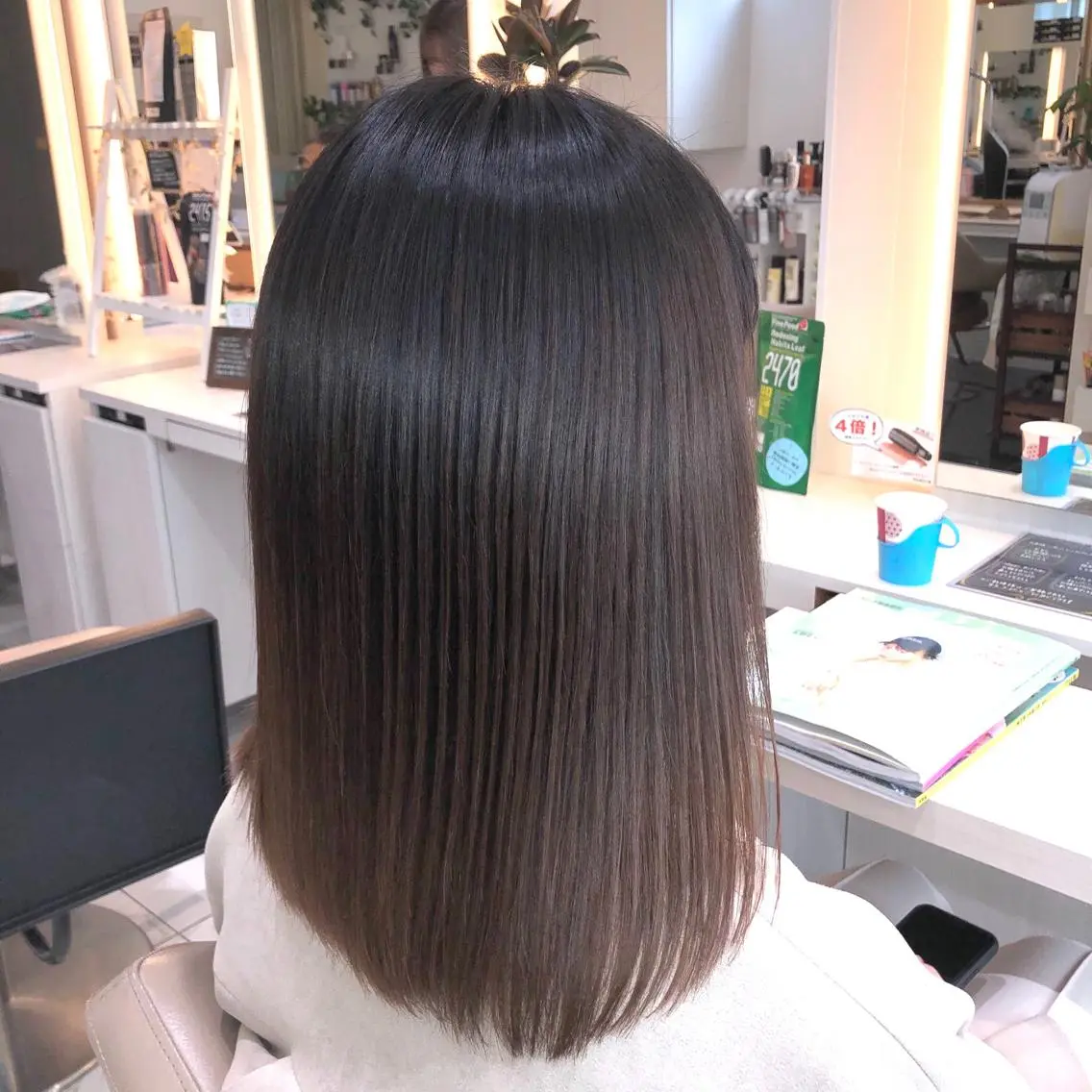 ミディアム パーマ 縮毛矯正 トリートメント ストレートパーマ 安井　昴 💫ブリーチ縮毛矯正のヘアスタイル