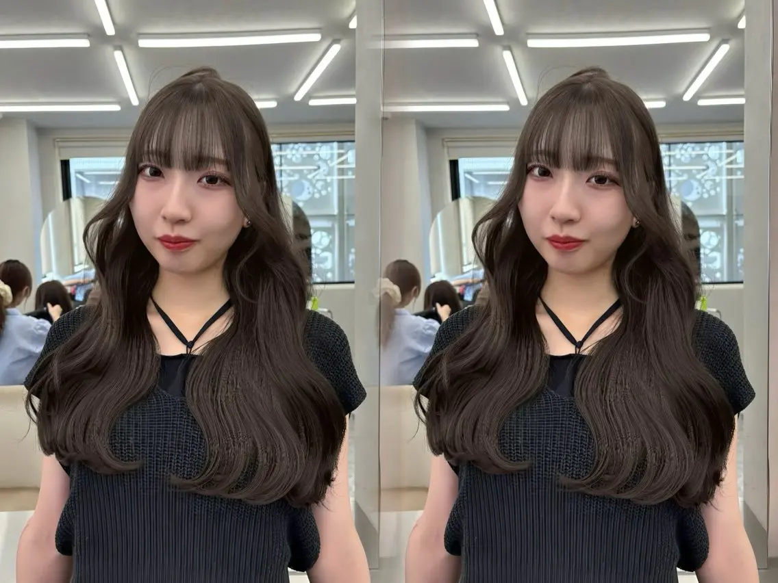 セミロング カラー ベージュカラー 透明感カラー オリーブベージュ カット ヘアカラー トリートメント 村上 大武のヘアスタイル