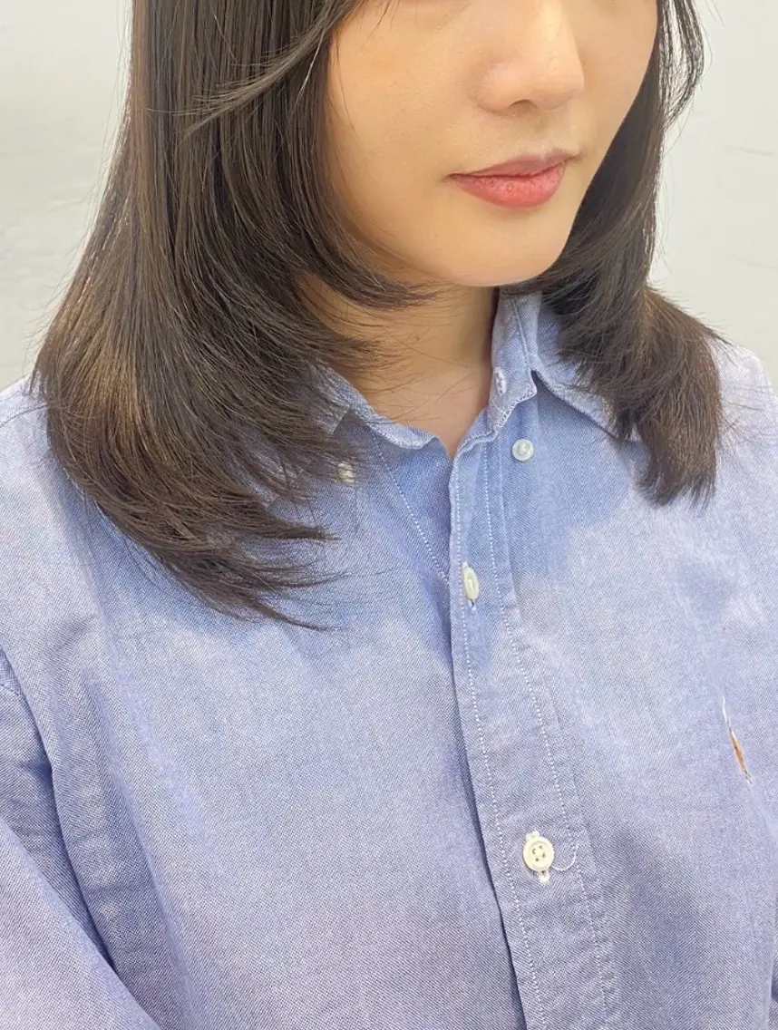 セミロング カット レイヤー/ベージュ/ どますず🌺のヘアスタイル