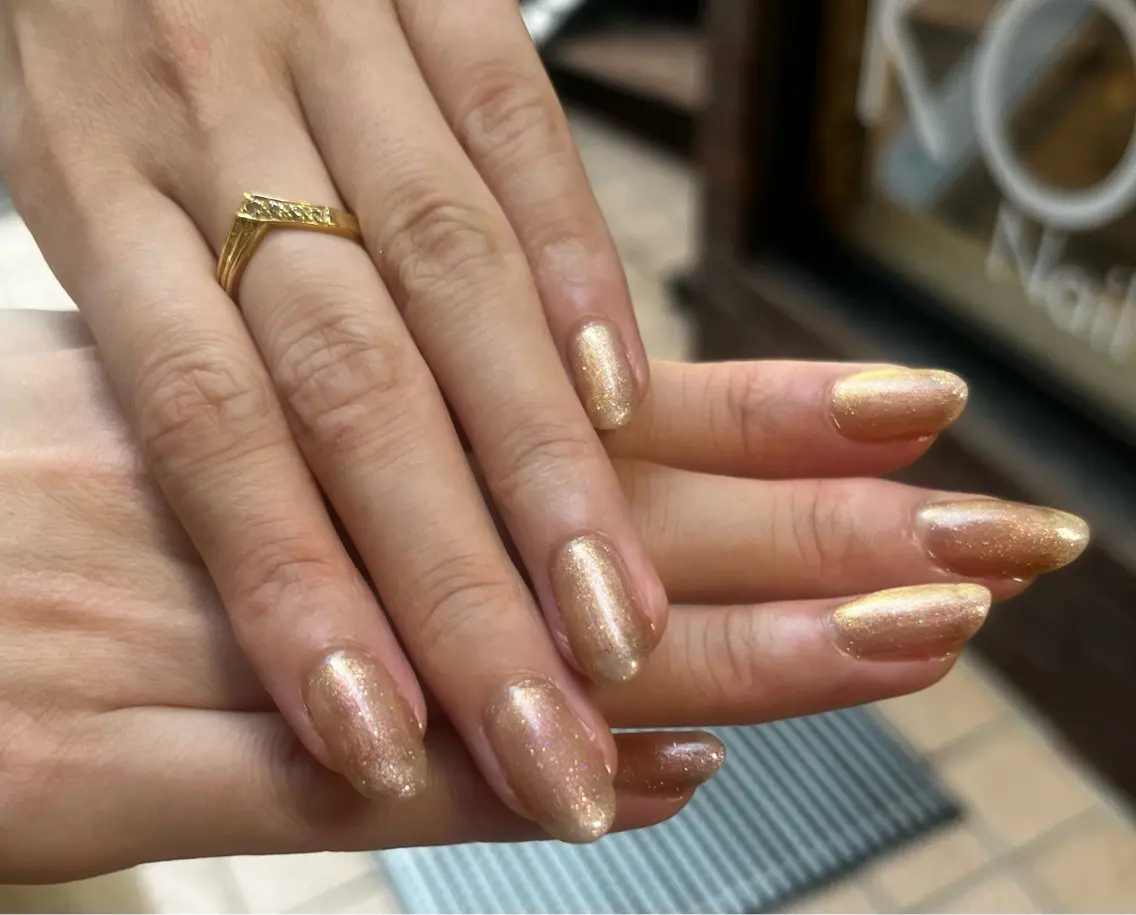 ネイル ゴールド マグネットネイル ハンドネイル 〜Pearl me〜 Michiのネイルデザイン