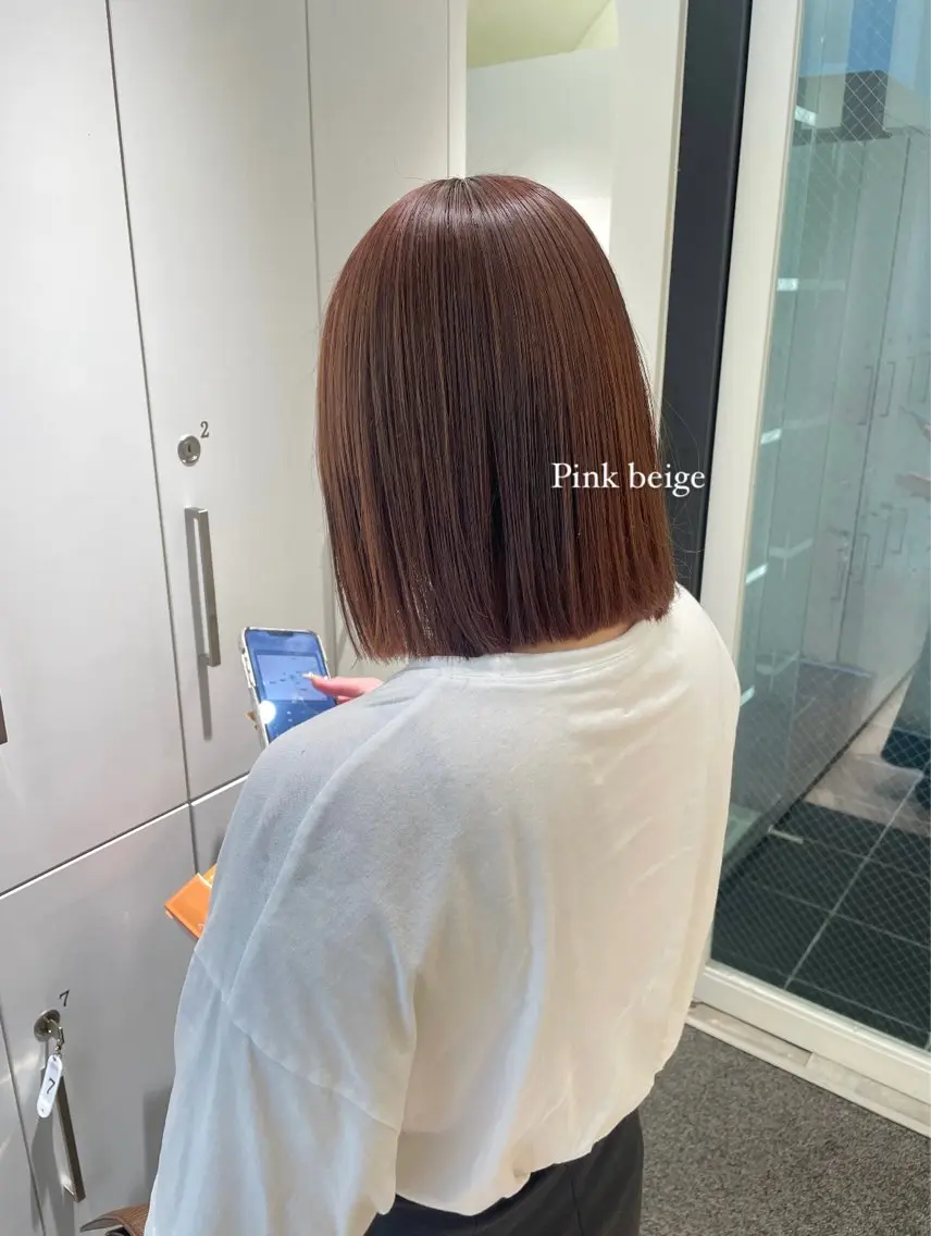 ミディアム カラー ピンクカラー トリートメント Parve Mix /頓宮 稚愛🤍のヘアスタイル