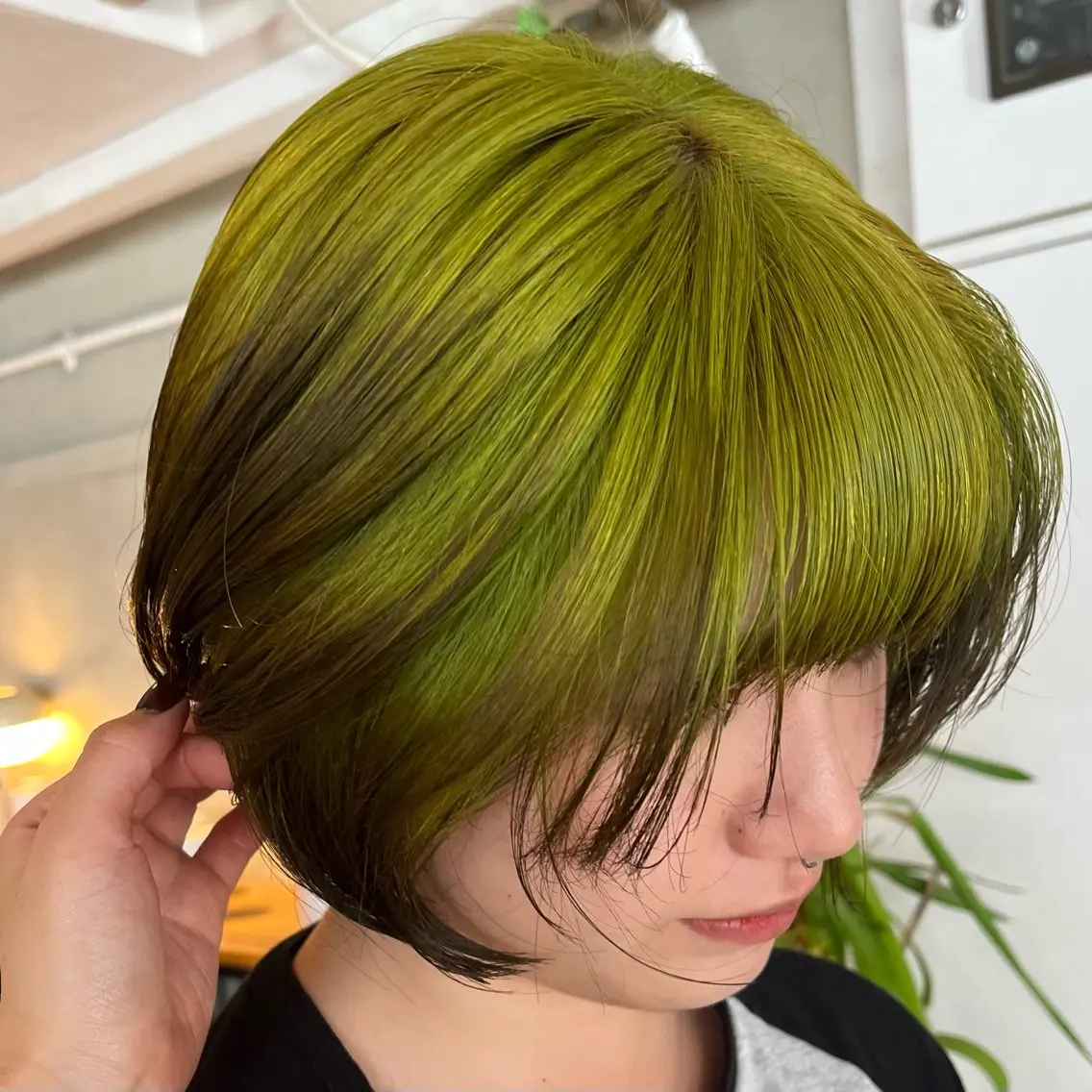 ショート カラー ヘアアレンジ ヘアカラー トリートメント ボブハイトーン🦖 デザインMAMIのヘアスタイル