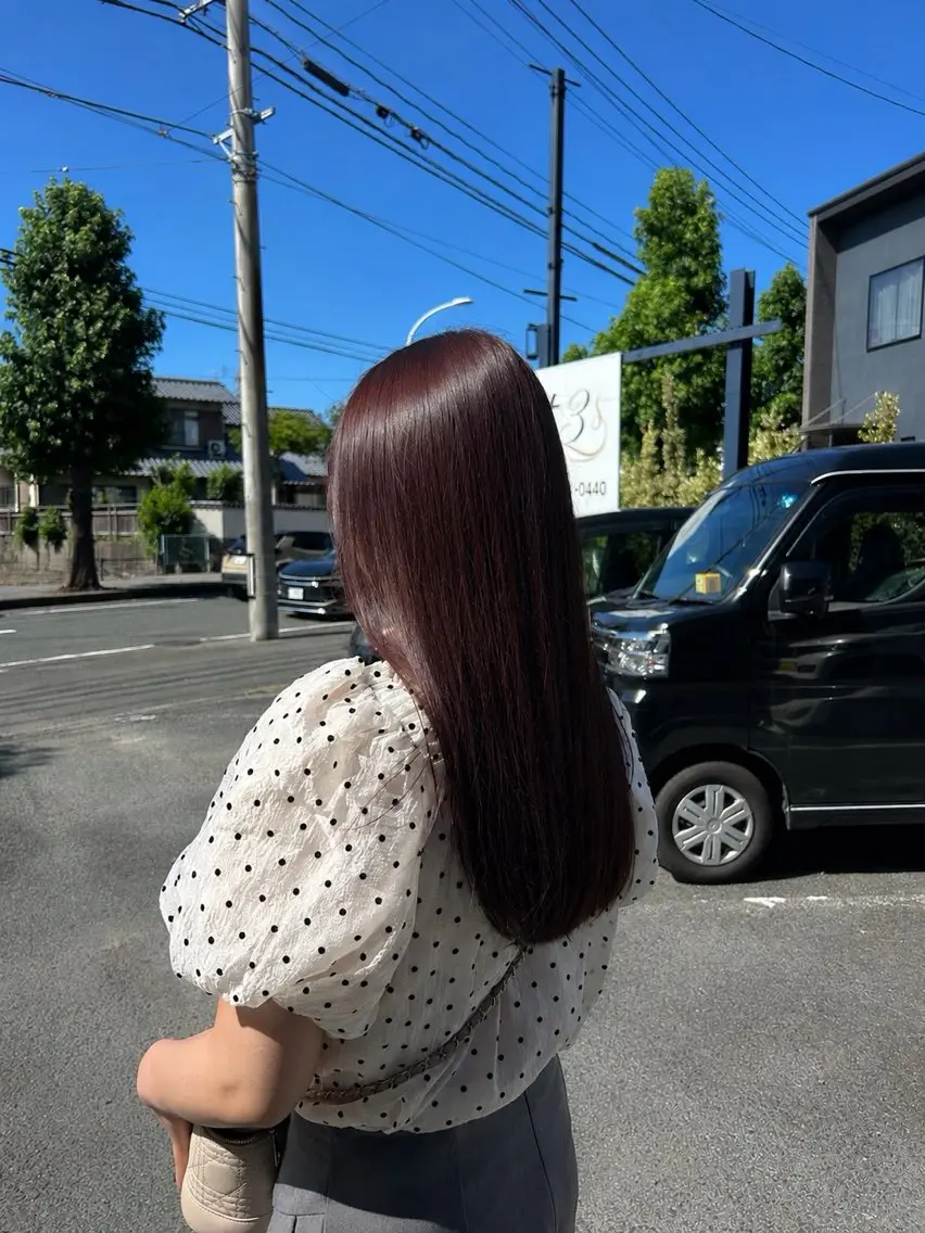 ミディアム ピンクラベンダー ボブ 髪質改善 似合わせカット 縮毛矯正 ヘアカラー トリートメント 🩷透明感カラー 🩷レイヤー・ボブのヘアスタイル