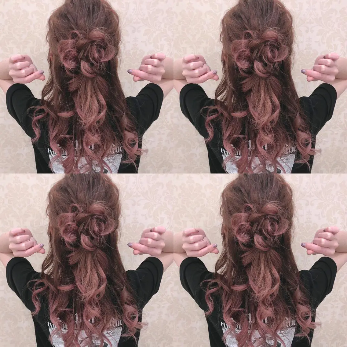 ミディアム ヘアアレンジ ハーフアップ ヘアセット 🌷MAYU 🌷のヘアスタイル