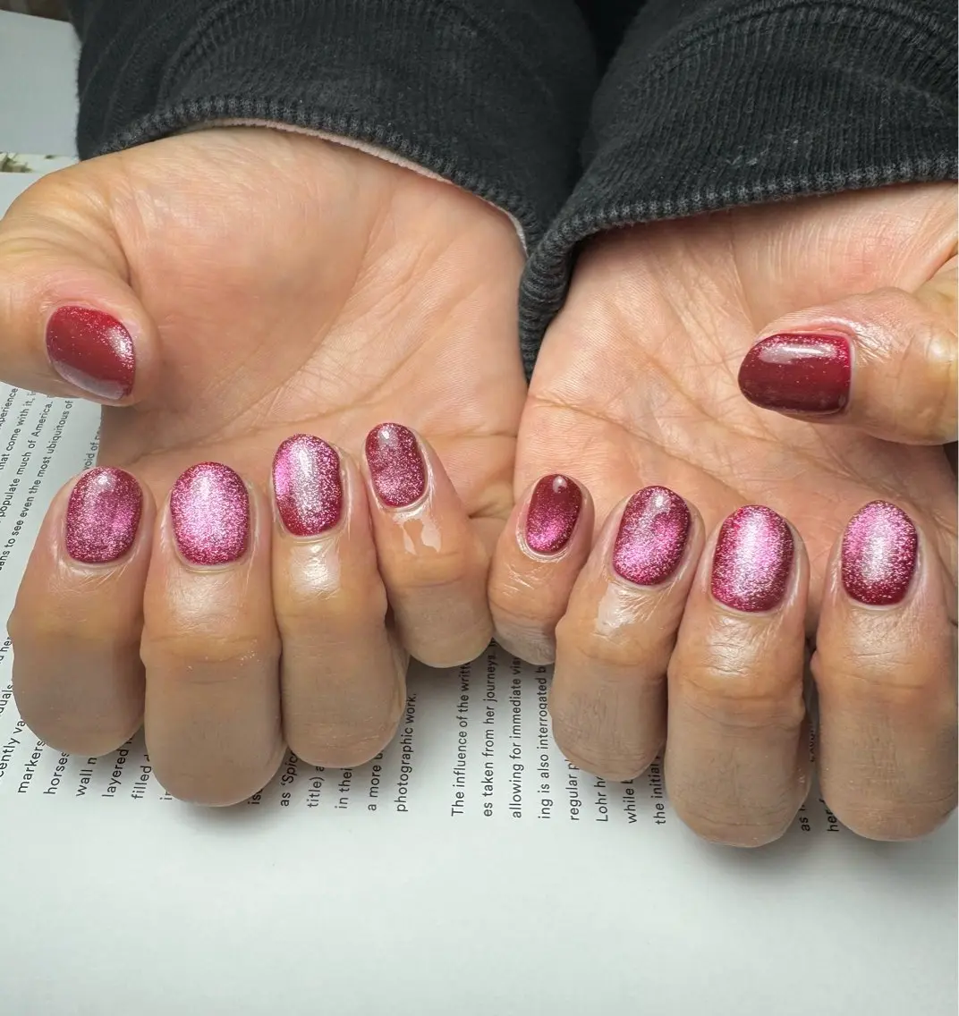 ネイル ボルドー マグネットネイル ワンカラーネイル ハンドネイル 白日-hakubi nail-のネイルデザイン