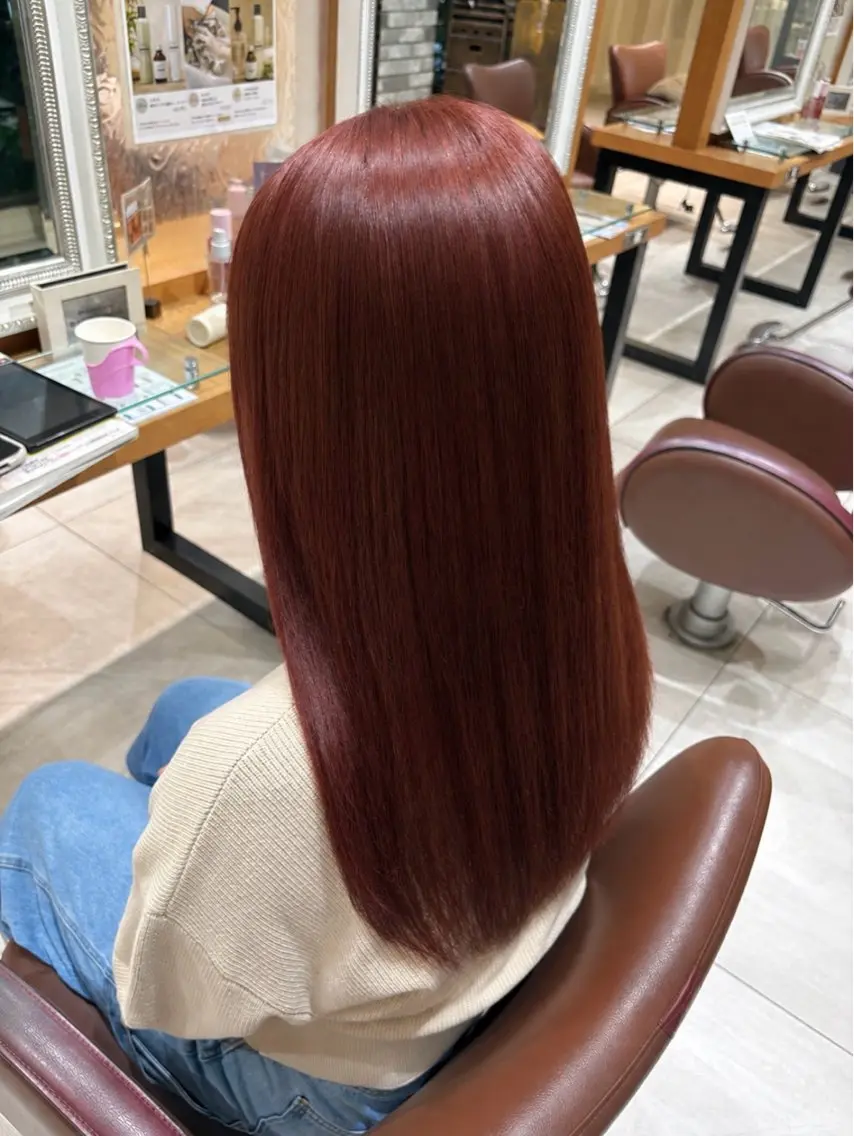 ロング カラー ヘアカラー ❤️【暖色カラー】/ HARUKA🍒❤️のヘアスタイル