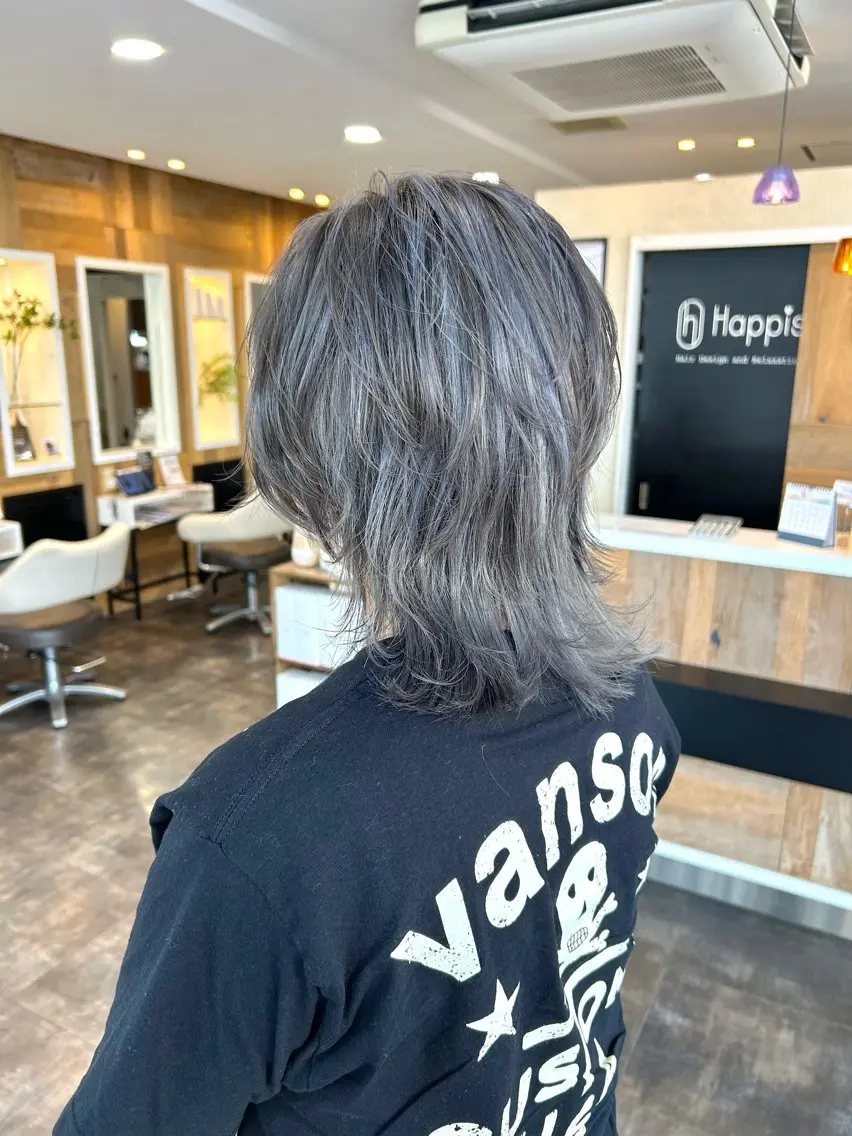 ミディアム カラーモデル募集中 美容室ハピスのヘアスタイル
