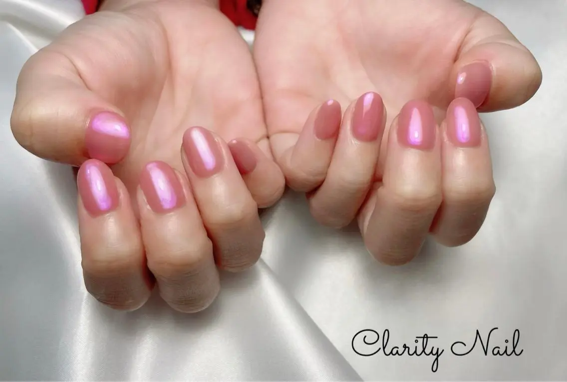 ネイル オーロラネイル ワンカラーネイル ハンドネイル Clarity Nailのネイルデザイン