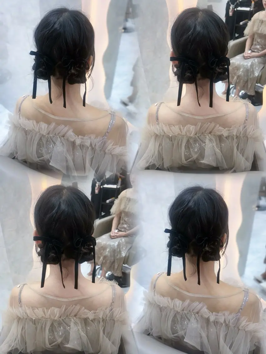 セミロング ヘアアレンジ お団子ヘア 結婚式・ブライダル ヘアセット ゆうな🍒/熊谷/ ワンカラーのヘアスタイル