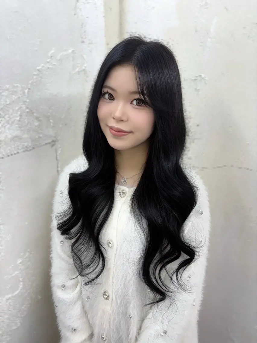 ロング カラー シールエクステ 黒髪 エクステ 韓国風ヘア ロング エクステ 🫧miyu/艶カラ ーエクステ🫧のヘアスタイル
