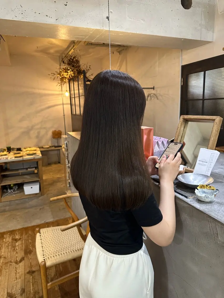 ロング カラー カット ヘアカラー トリートメント 可児 佑梨のヘアスタイル
