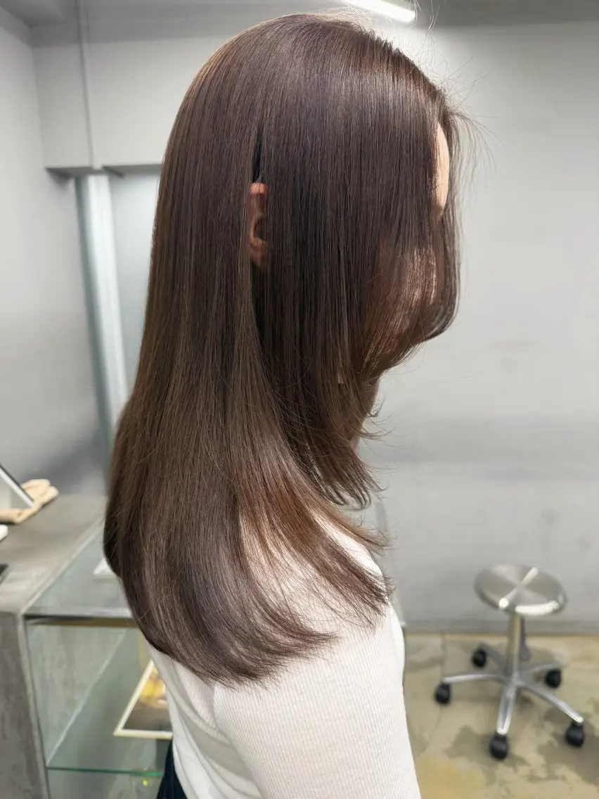 セミロング カラー カット ヘアカラー トリートメント 愛莉/ラベンダー/ ベージュ/ブラウンのヘアスタイル