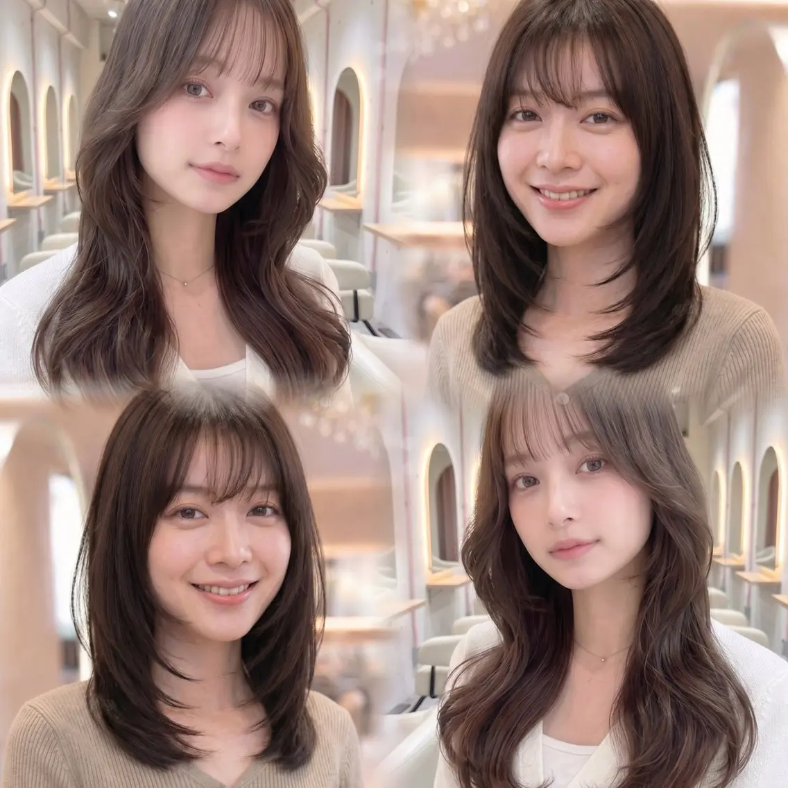 ミディアム 💖盛れる前髪顔周り 🫧似合わせレイヤーのヘアスタイル