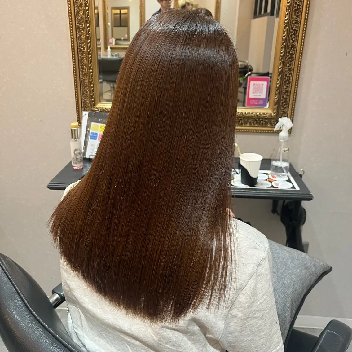 セミロング 縮毛矯正 立川 🐾髪質改善 ダブルカラー 川田栞のヘアスタイル