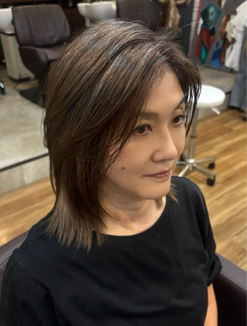 ミディアム ハイライト カット ヘアカラー トリートメント 🌺海外風ハイライト 🌺カマタ　アンナのヘアスタイル