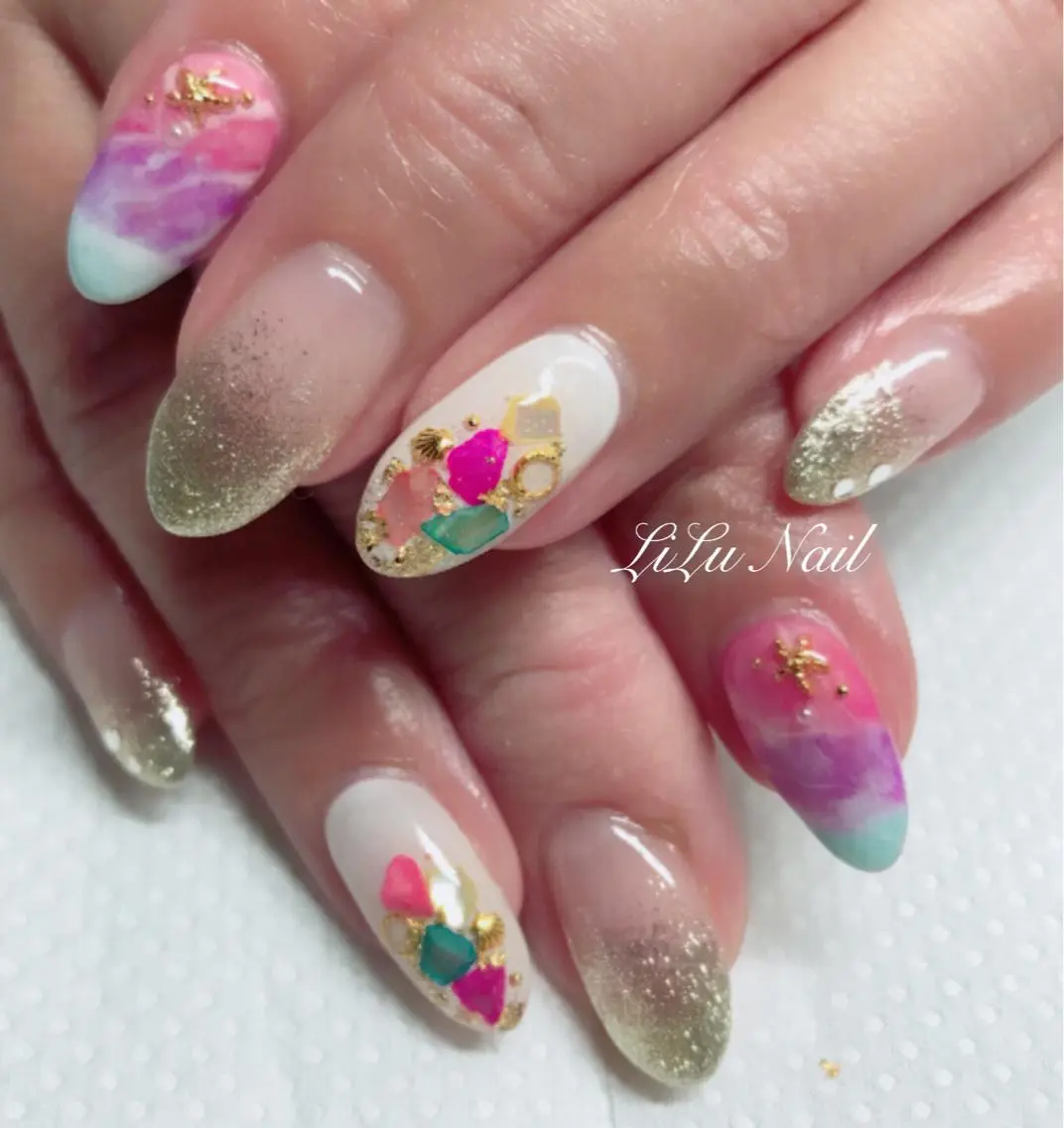 ネイル モチの良さ◉ フィルインネイル♡のネイルデザイン