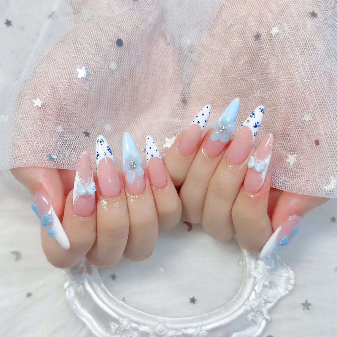 ネイル チークネイル 長さ出し フレンチネイル ジェルネイル グラデーション ハンドネイル THANHTHANH NAILのネイルデザイン