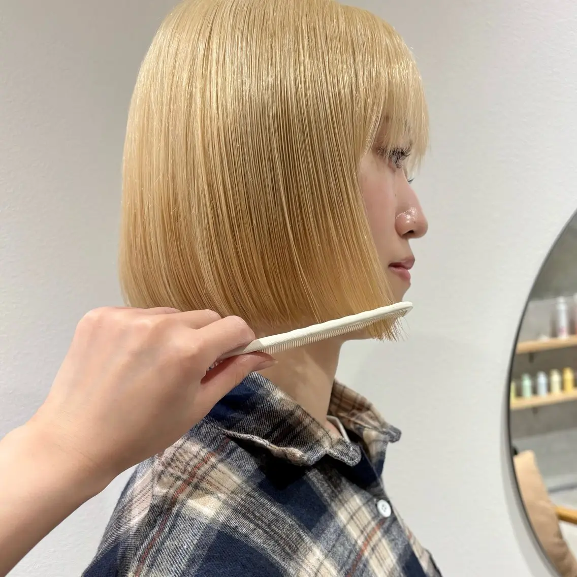 🤍cut+ブリーチ+color🤍【ボブ/レイヤーカット/顔周り/小顔/ダブルカラー/ぱっつん前髪/下北沢】の写真