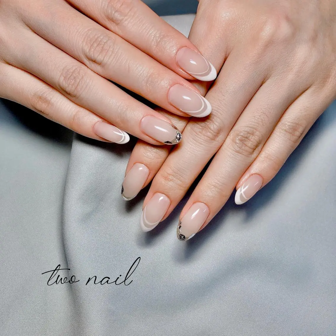ネイル アートネイル フットネイル ハート ニュアンスネイル ホワイト two nailのネイルデザイン