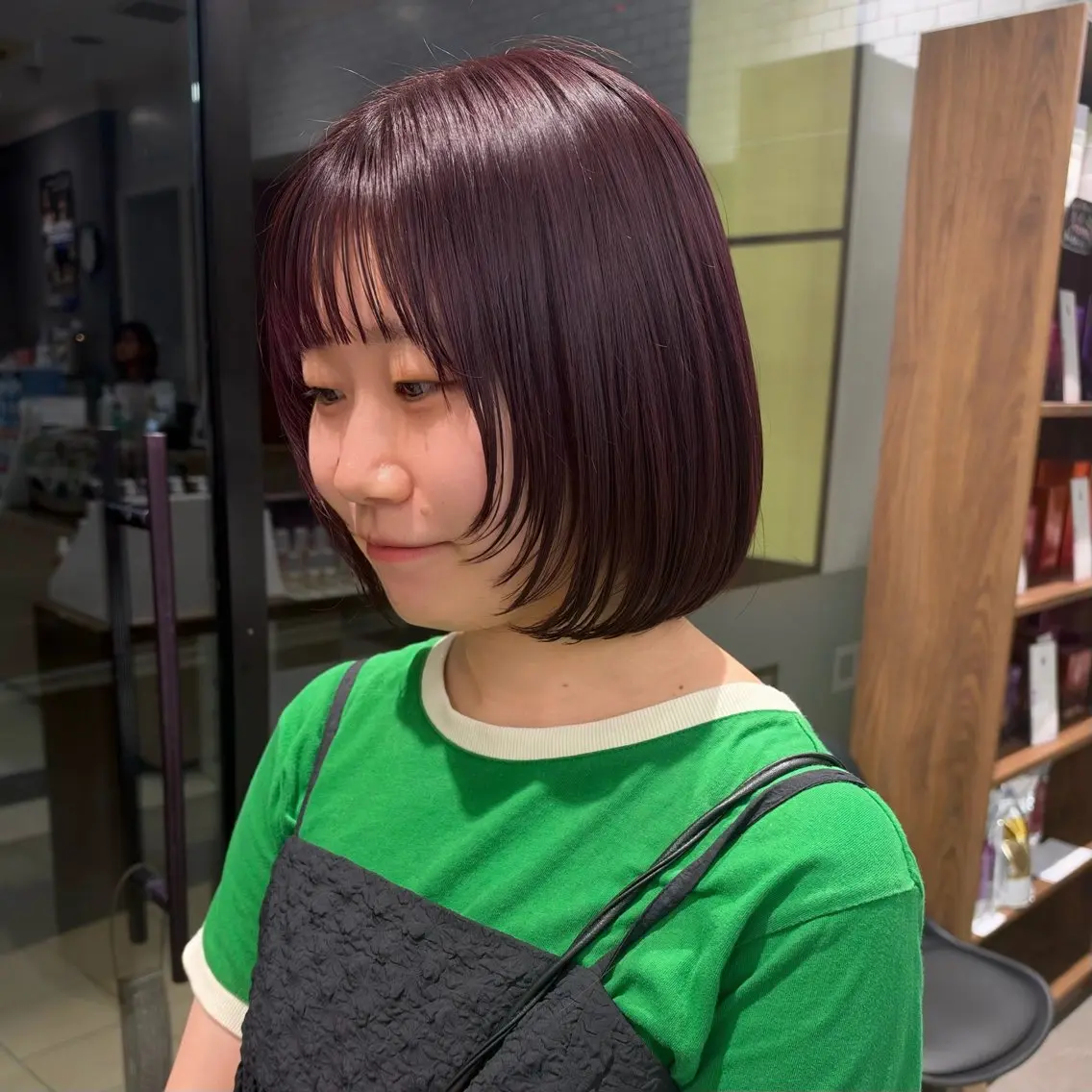 カラー ブリーチ ラベンダーカラー ラベンダーピンク ブリーチなしカラー ピンクカラー ヘアカラー トリートメント ボブ/レイヤー /透明感カラー/麻咲のヘアスタイル