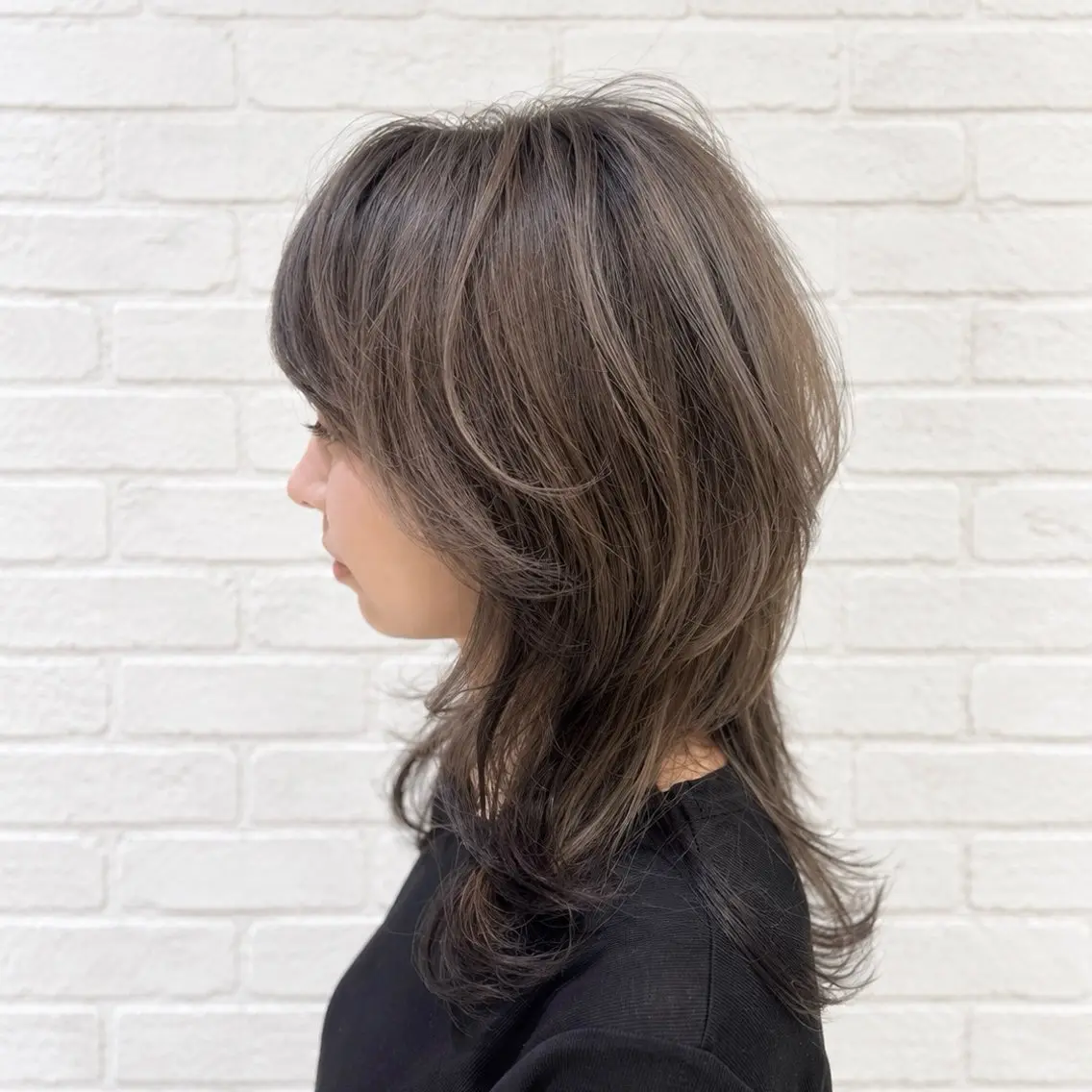 セミロング カラー ヘアアレンジ ベージュカラー レイヤーカット カット ヘアカラー トリートメント ヘアセット 【白髪ぼかしの匠】 【ショートの極】平野のヘアスタイル