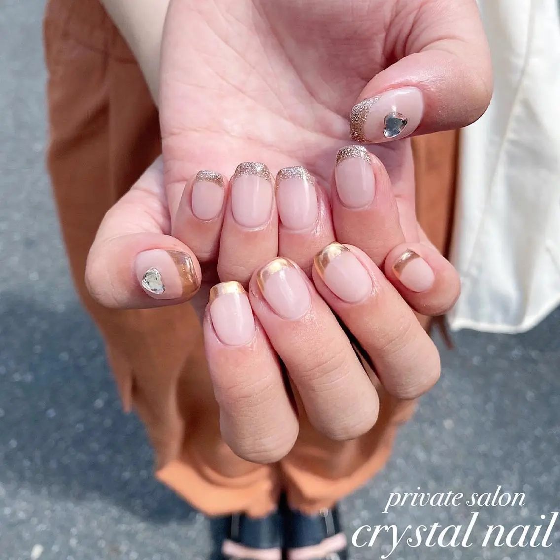 ネイル フレンチネイル Crystal Nailのネイルデザイン