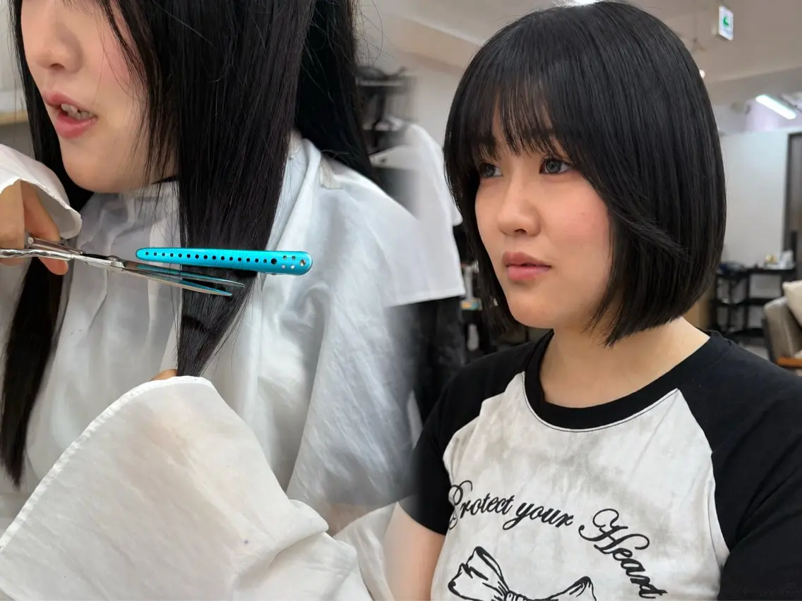ミディアム ボブ 顔周りカット 髪質改善 韓国風ヘア レイヤーカット カット ヘアカラー トリートメント 多毛癖毛さんのお悩み 解決!🫧ナルミのヘアスタイル