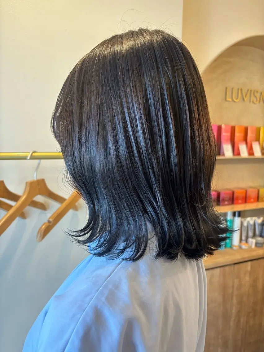 ミディアム カラー 透明感カラー グレージュ カット ヘアカラー シンバヒナノ/パーマ レイヤー/髪質改善のヘアスタイル