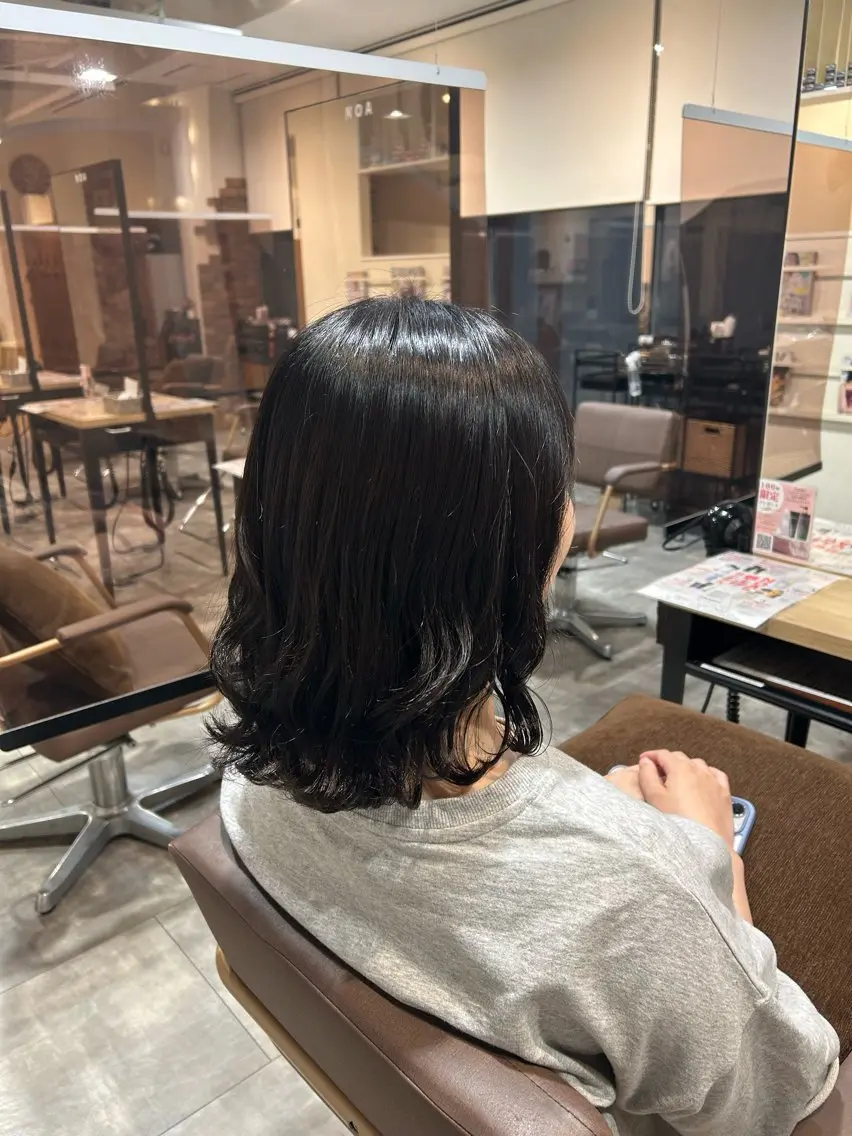 ミディアム カラー ヘアカラー トリートメント 永田 幸花のヘアスタイル