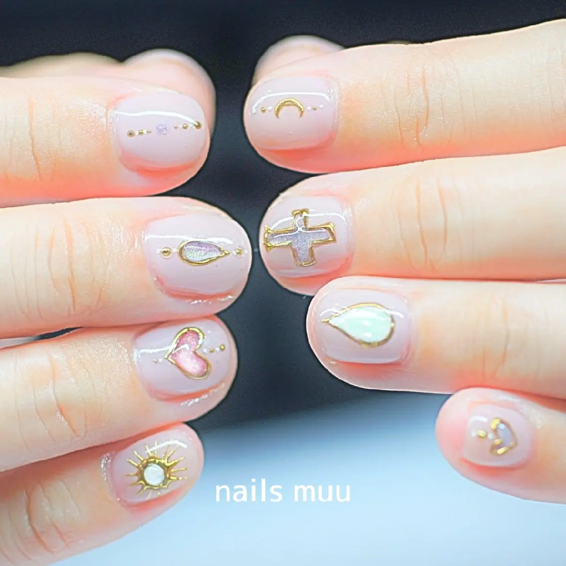 ネイル マグネットネイル ショートネイル nails muu まゆのネイルデザイン