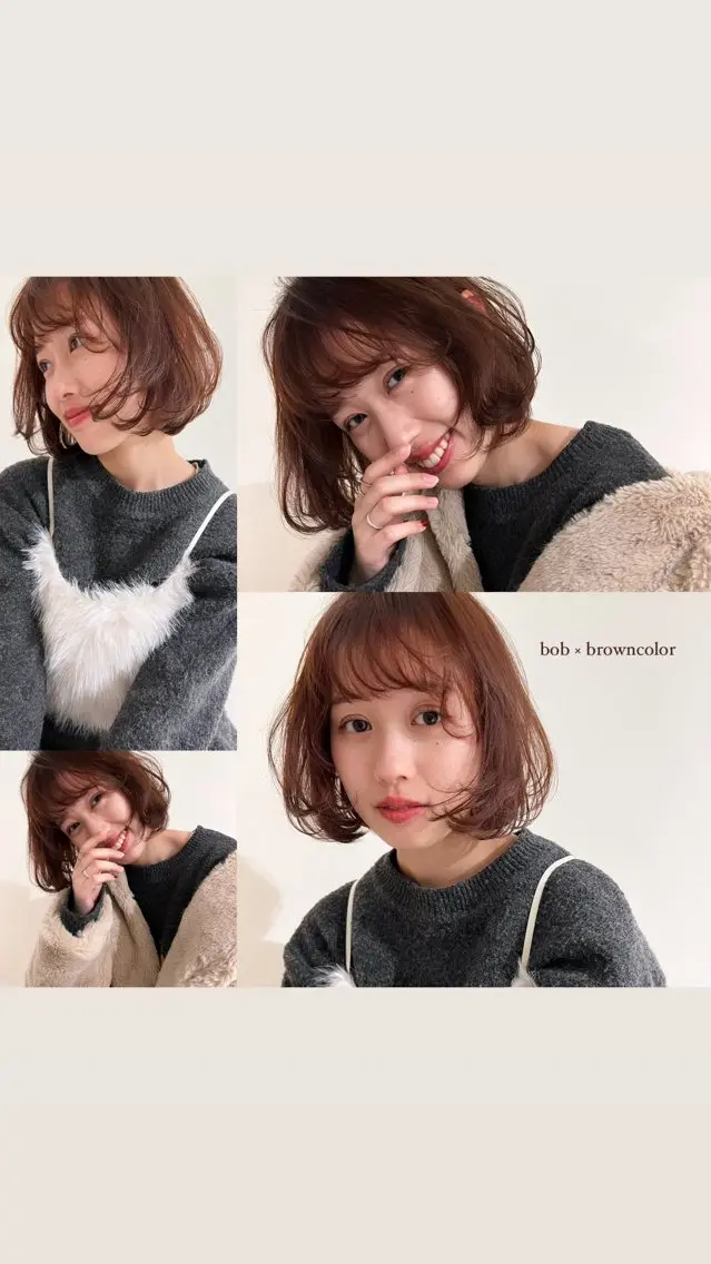 ミディアム ボブ ヘアカラー 🫧ツヤ髪個室美容室 安食茉莉🫧のヘアスタイル