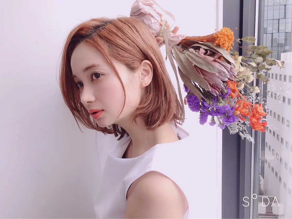 ショート カット ヘアカラー トリートメント ブリーチ&エクステ 🥀ケアカラー特化のヘアスタイル