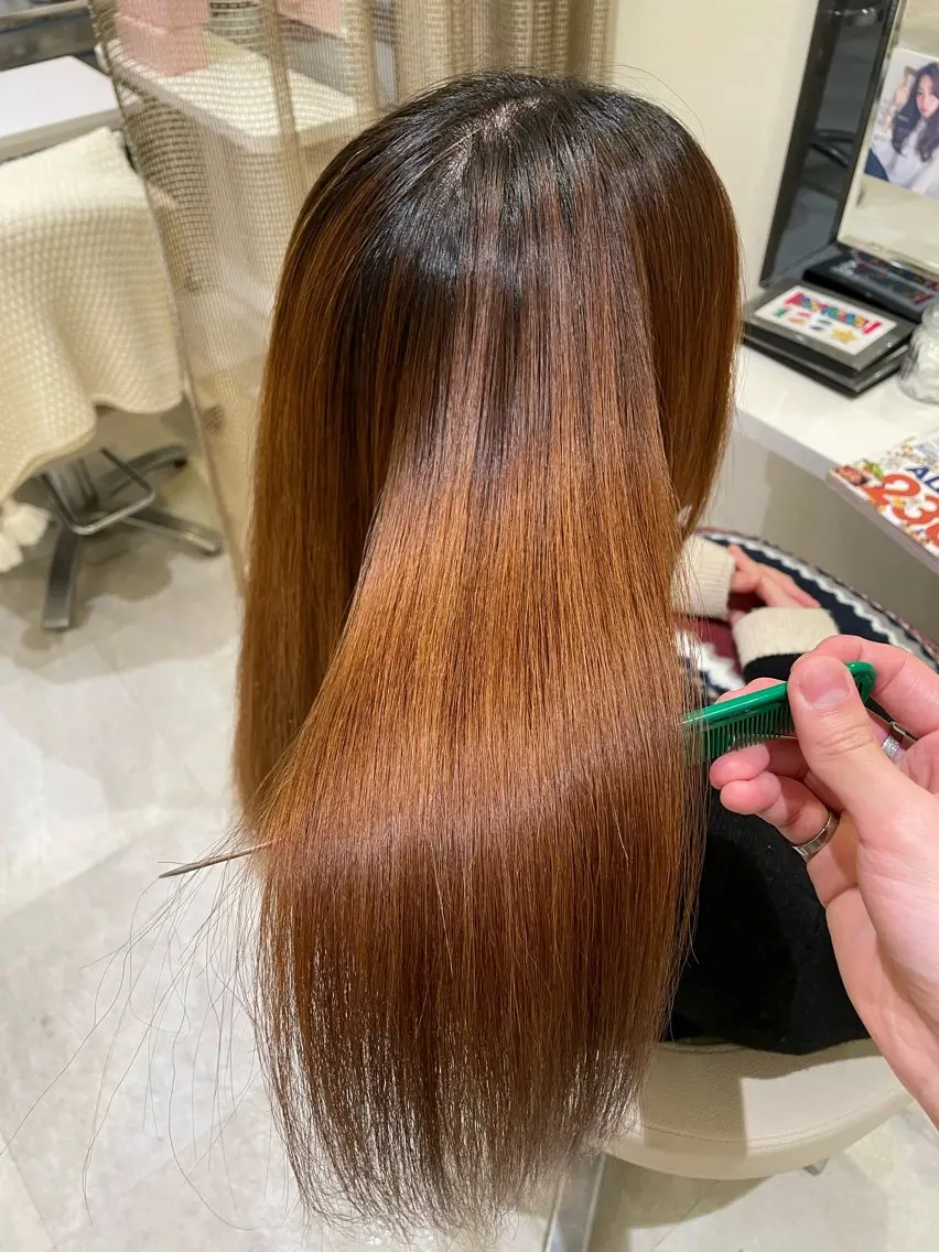 ロング 髪質改善・縮毛矯正 濱　泰賀のヘアスタイル