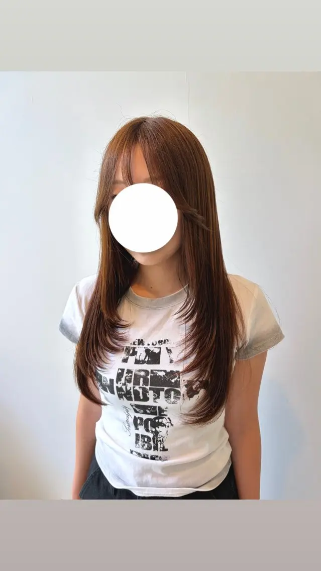ロング 顔まわりレイヤー レイヤーカット ひまり🌻| カットモデル募集中のヘアスタイル