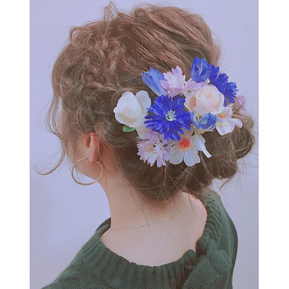 ミディアム ヘアアレンジ 成人式 透明感♡︎♡︎ 佐々木早苗のヘアスタイル