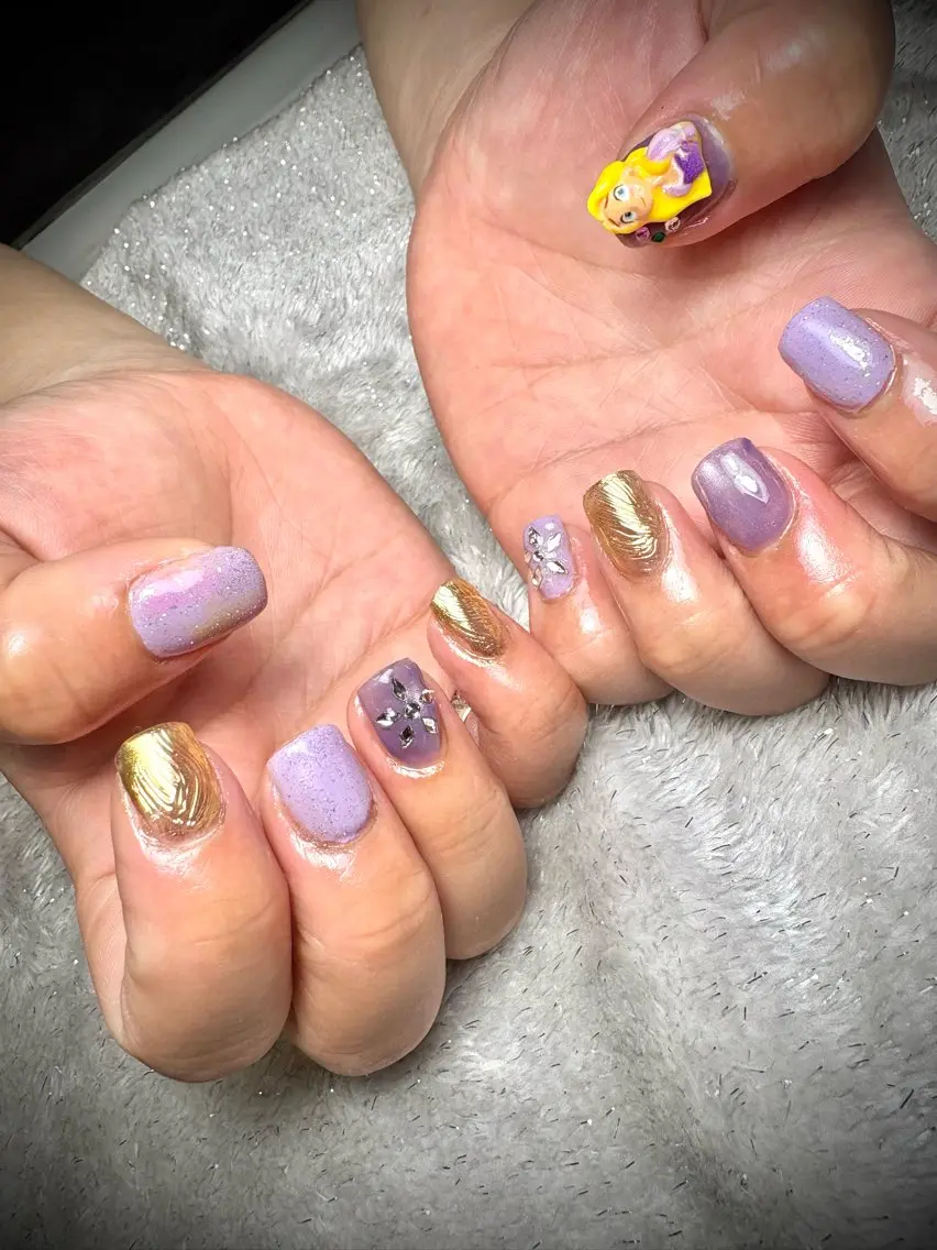 ネイル パープル ハンドネイル nail.s misatoのネイルデザイン