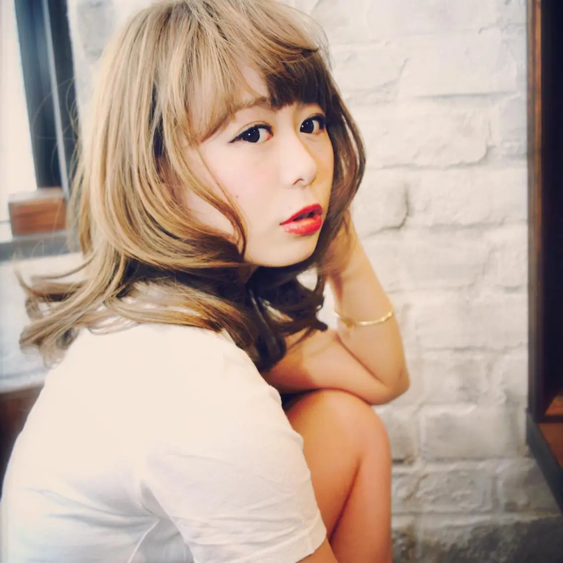 ミディアム カラー アッシュ ベージュカラー ダブルカラー Calenda/ パーソナル美髪サロンのヘアスタイル