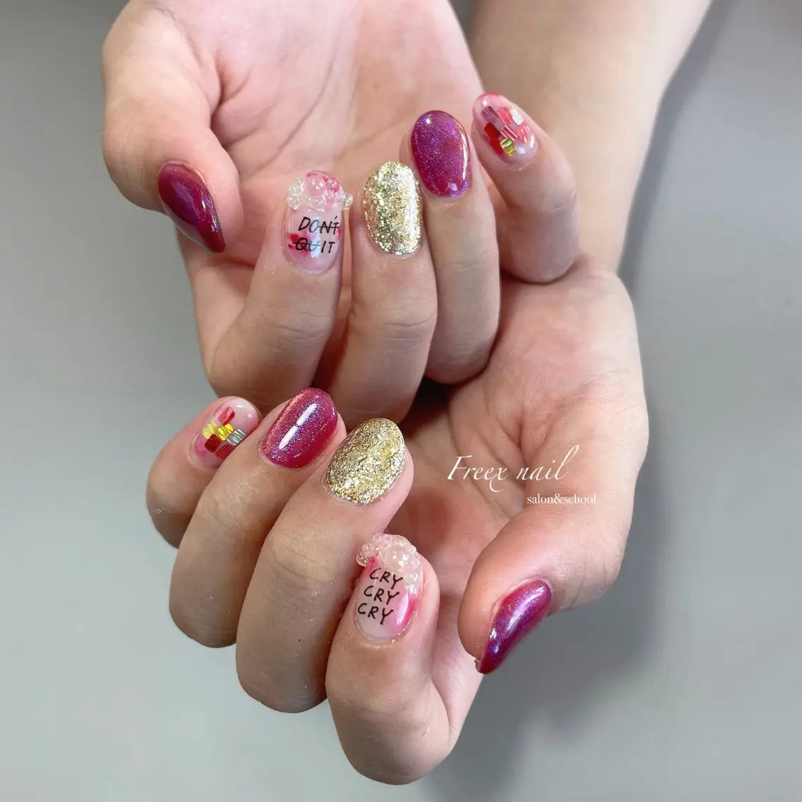 ネイル 韓国ネイル ピンク ハンドネイル フットネイル freex nail /ニュアンス/個性派のネイルデザイン