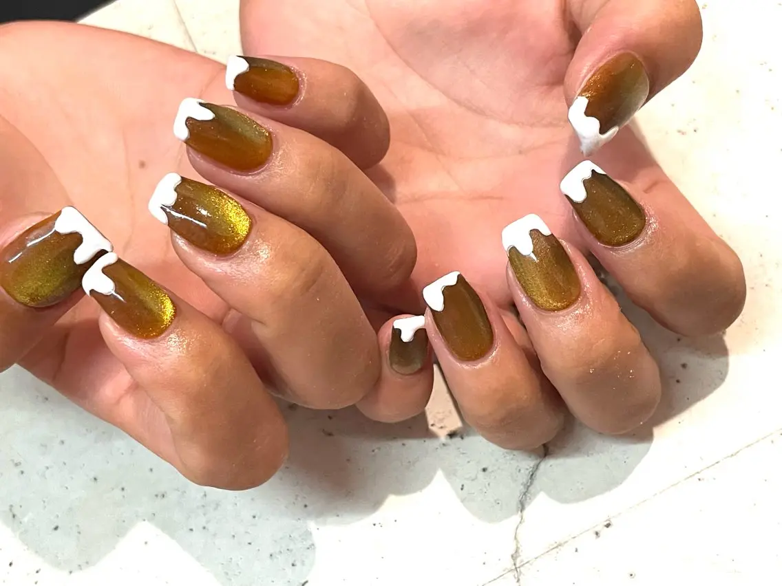 ネイル ハンドネイル 韓国/ワンホン/長さ 出しつけ放題🎀のネイルデザイン