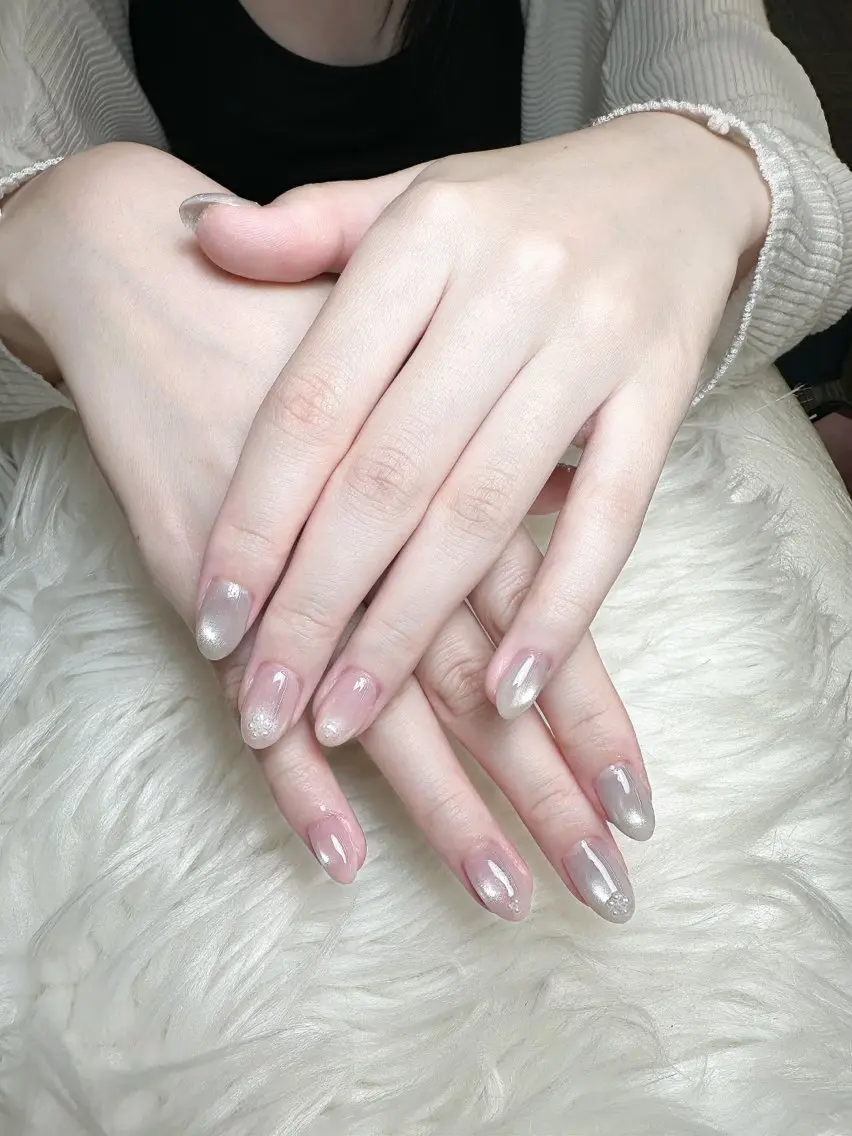 ネイル 長さ出し フレンチネイル グラデーション 韓国ネイル マグネットネイル ハンドネイル Lannie nailのネイルデザイン