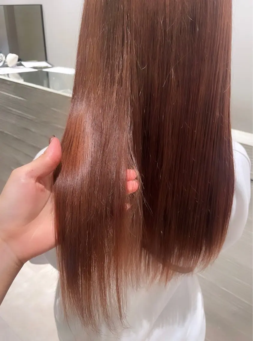 ロング オレンジブラウン 🤍tomoka 🤍のヘアスタイル