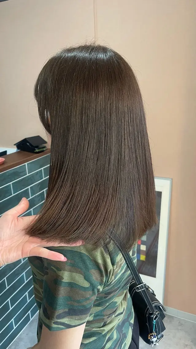 ミディアム ヘアカラー トリートメント ヘッドスパ 透明感カラー/ レイヤー🤎mamiのヘアスタイル