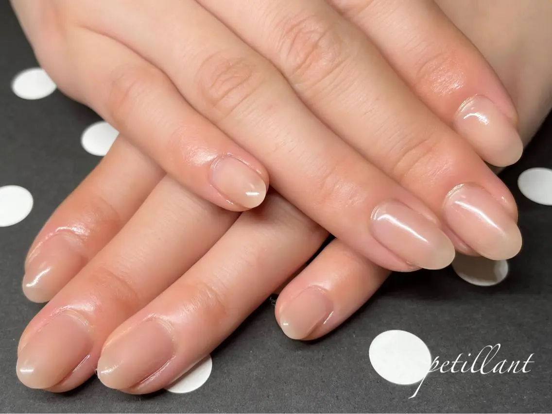 ネイル クリアネイル ワンカラーネイル nail salon petillantのネイルデザイン