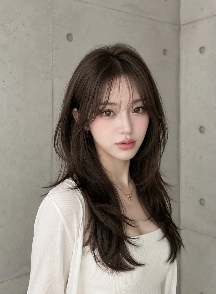 セミロング カラー ヘアアレンジ 透明感カラー グレージュ くびれヘア ハッシュカット 韓国風ヘア カット ヘアカラー トリートメント 🌫️大人韓国ヘア 🌫️naoyaのヘアスタイル