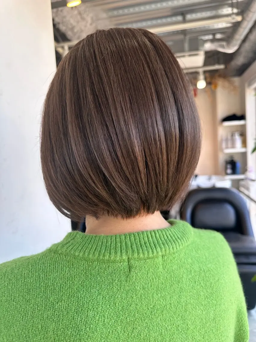 ショート ショートボブ アッシュ アッシュブラック レッドブラウン ボブ うる艶カラー美容師 ayumiのヘアスタイル