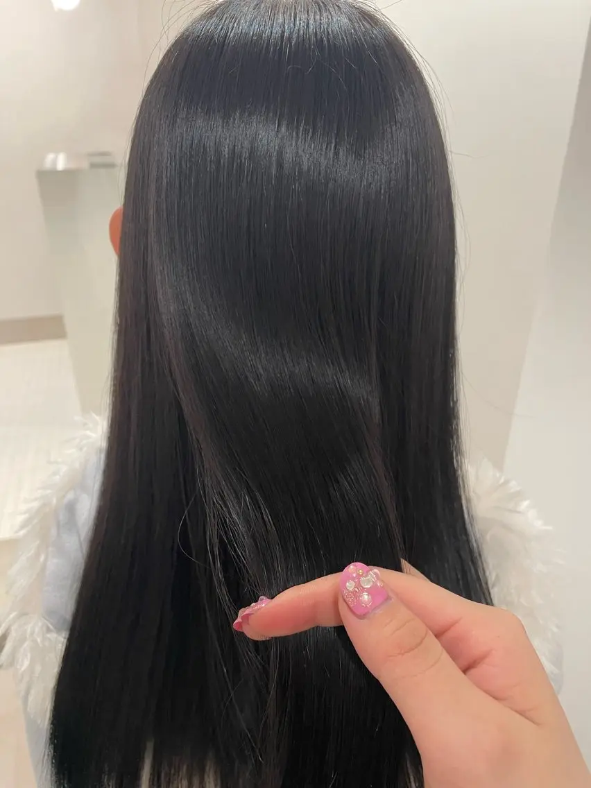 ロング カラー 黒髪 ナチュラルブラック ヘアカラー トリートメント 艶カラー/高円寺 /ココナのヘアスタイル